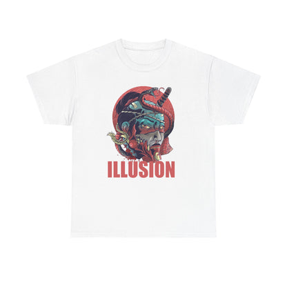 Artistic Unisex Heavy Cotton Tee - 'ILLUSION' Graphic Design