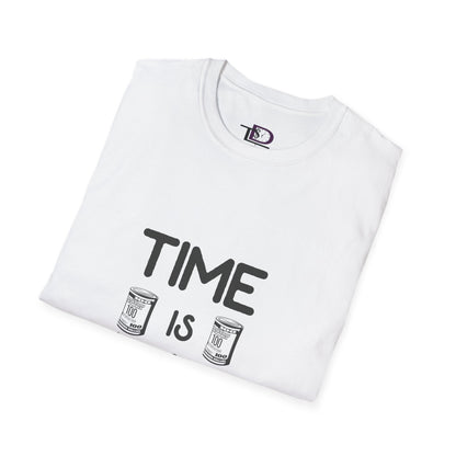Inspirational Unisex Softstyle T-Shirt - "Time is Money" Statement Tee for Financial Motivators