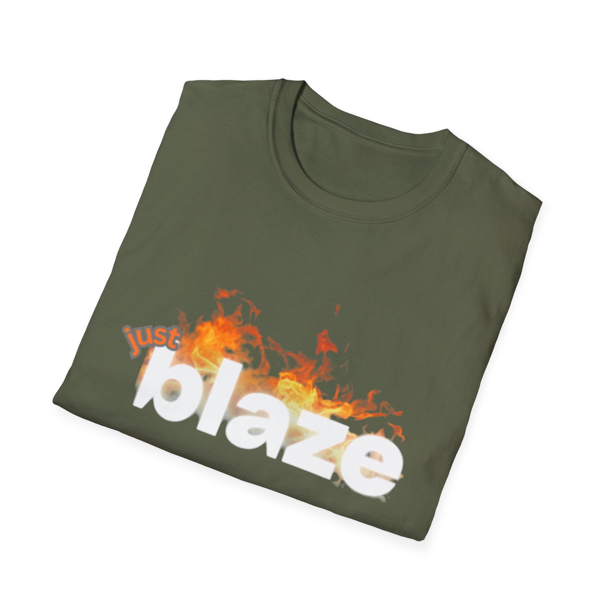 "Blaze" Unisex Softstyle T-Shirt | Fire Graphic Tee | Casual Fire Lover's Shirt, Gift for Friends, Summer Wear, Party Outfit