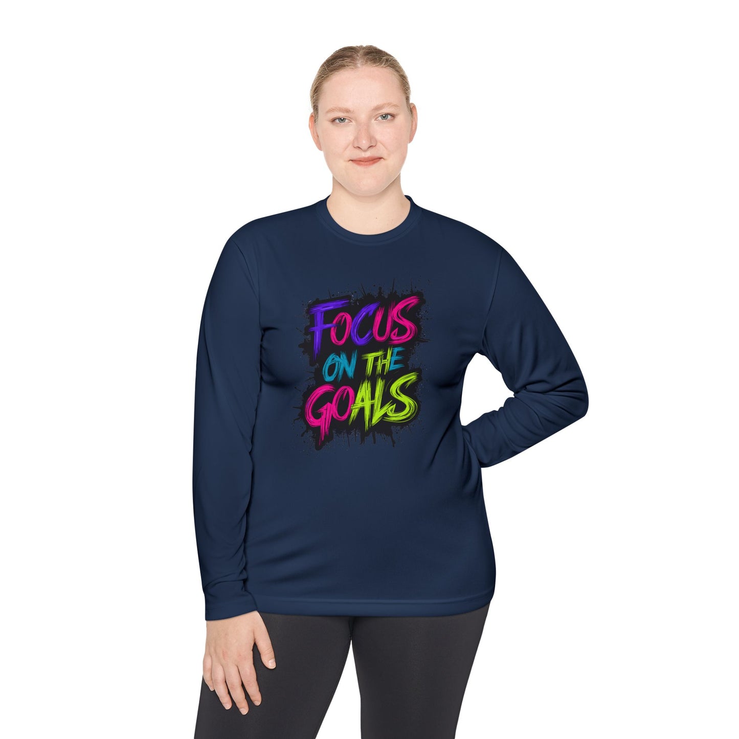 Unisex Long Sleeve Tee - "Focus on the Goals" Motivational Shirt, Fitness Apparel, Activewear, Gift for Athletes, Casual Wear