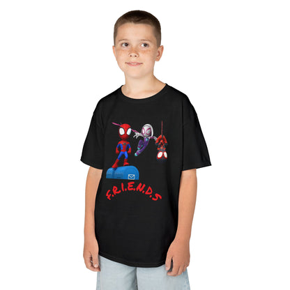 Kids' Friends Spider-Man Tee - Fun & Colorful Cotton T-Shirt for Young Superheroes