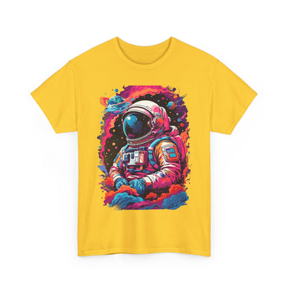 Cosmic Astronaut Unisex Heavy Cotton Tee - Galaxy Graphic T-Shirt
