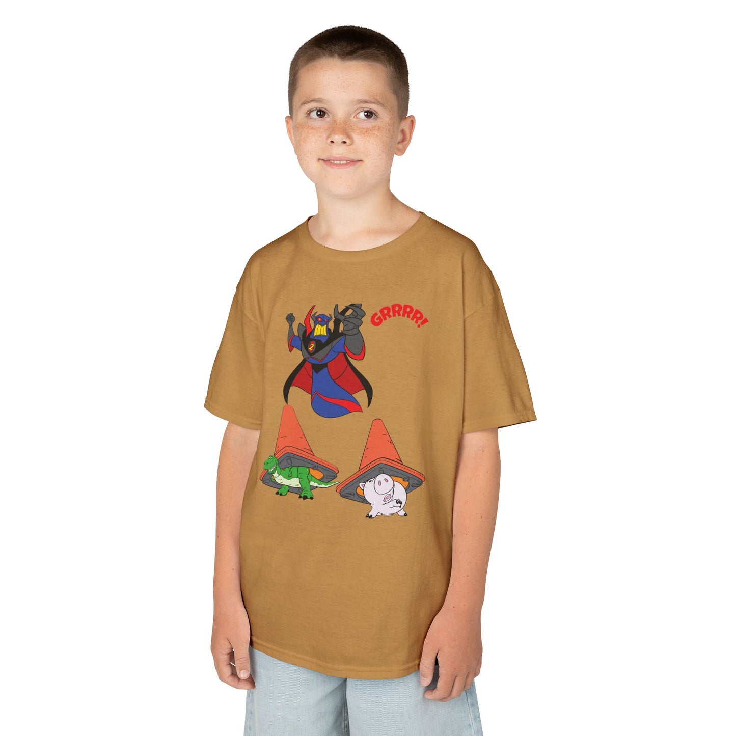 Kids Cartoon Battle Tee - Fun & Unique Grrr! Design