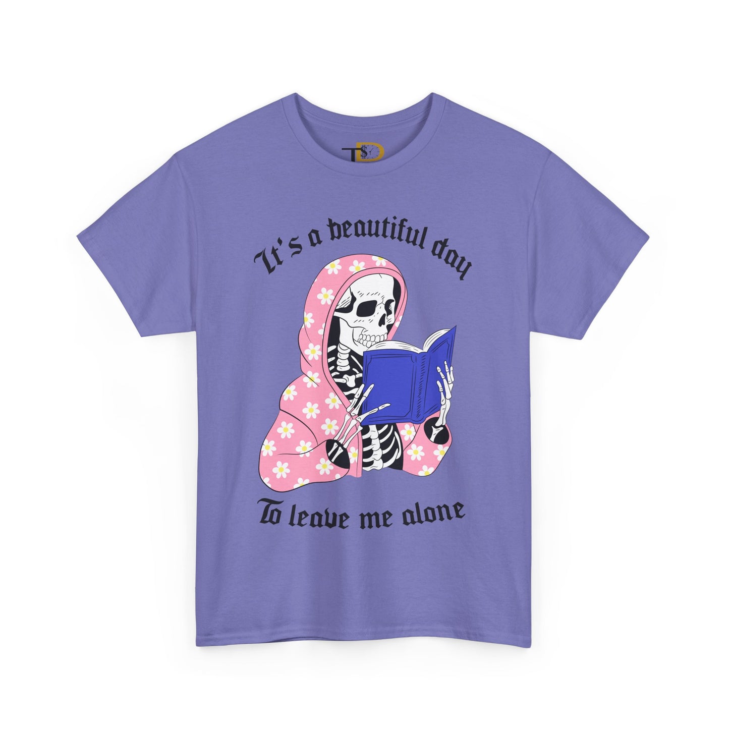 Skeleton Reading Coffin Vibes Unisex Heavy Cotton Tee