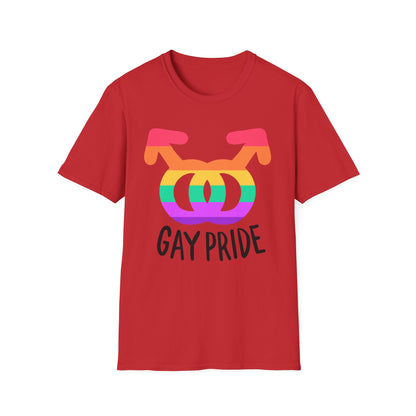 Gay Pride Unisex Softstyle T-Shirt | LGBTQ+ Pride Apparel, Festival Outfits, Gift for Allies, Rainbow Shirt