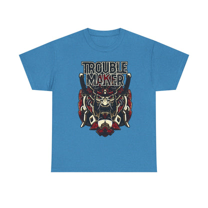 Trouble Maker Graphic Tee - Unisex Heavy Cotton Shirt for Rebels and Mischiefs