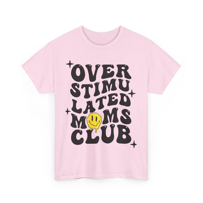 Overstimulated Moms Club Unisex Heavy Cotton Tee - Vibrant Orange T-Shirt for Busy Moms
