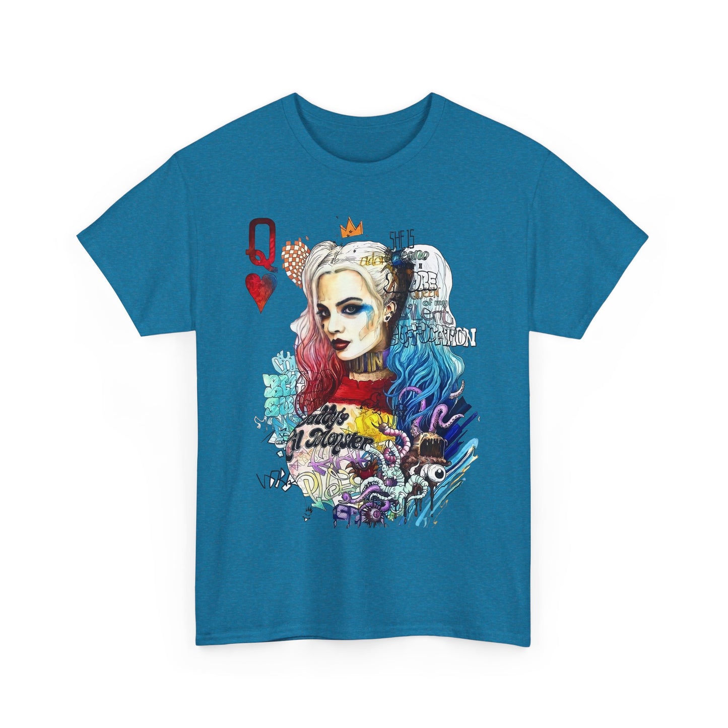 Harley Quinn Inspired Unisex Heavy Cotton Tee - Bold Graphic Design