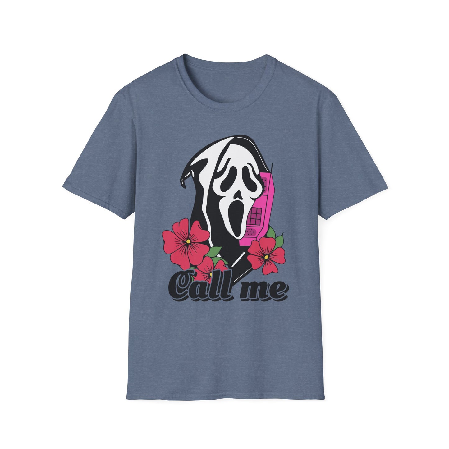 Call Me Horror T-Shirt, Unisex Graphic Tee, Halloween Costume, Spooky Gift, Movie Lover's Shirt, Floral Horror Tee