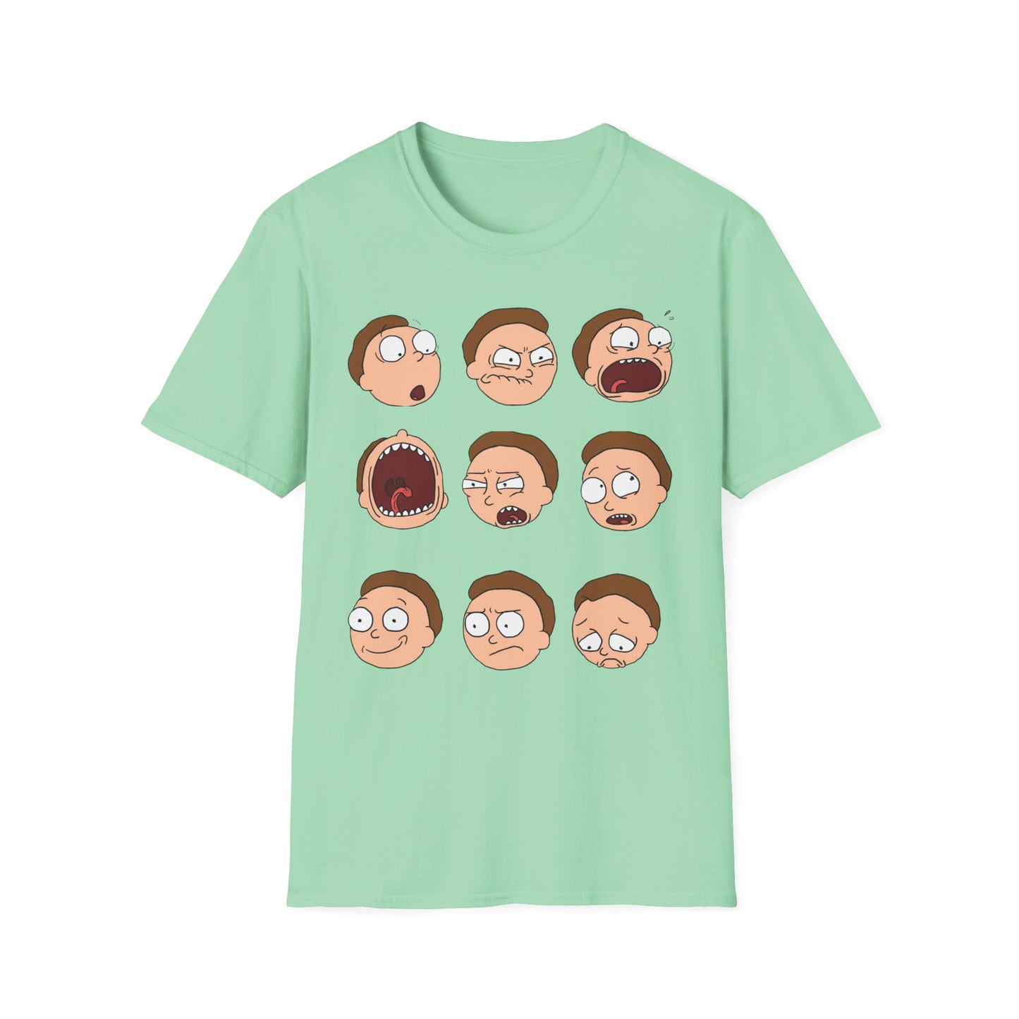 Funny Expressions Unisex Softstyle T-Shirt - Emotive Cartoon Faces
