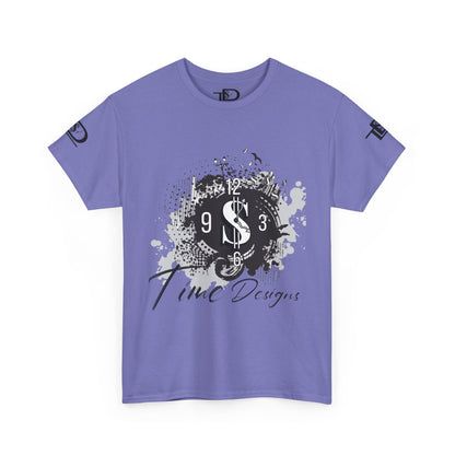 Unisex Heavy Cotton Tee - Time Designs Dollar Clock Graphic T-Shirt