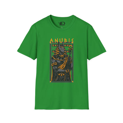 Anubis Unisex Softstyle T-Shirt, Egyptian Mythology Tee, Graphic Tee, Casual Wear for Fans, Gift for Halloween or Birthdays