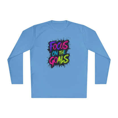 Unisex Long Sleeve Tee - "Focus on the Goals" Motivational Shirt, Fitness Apparel, Activewear, Gift for Athletes, Casual Wear
