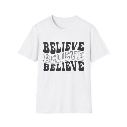 Believe Graphic Tee - Unisex Softstyle T-Shirt, Inspirational Shirt, Motivational Gift, Casual Wear, Everyday Style