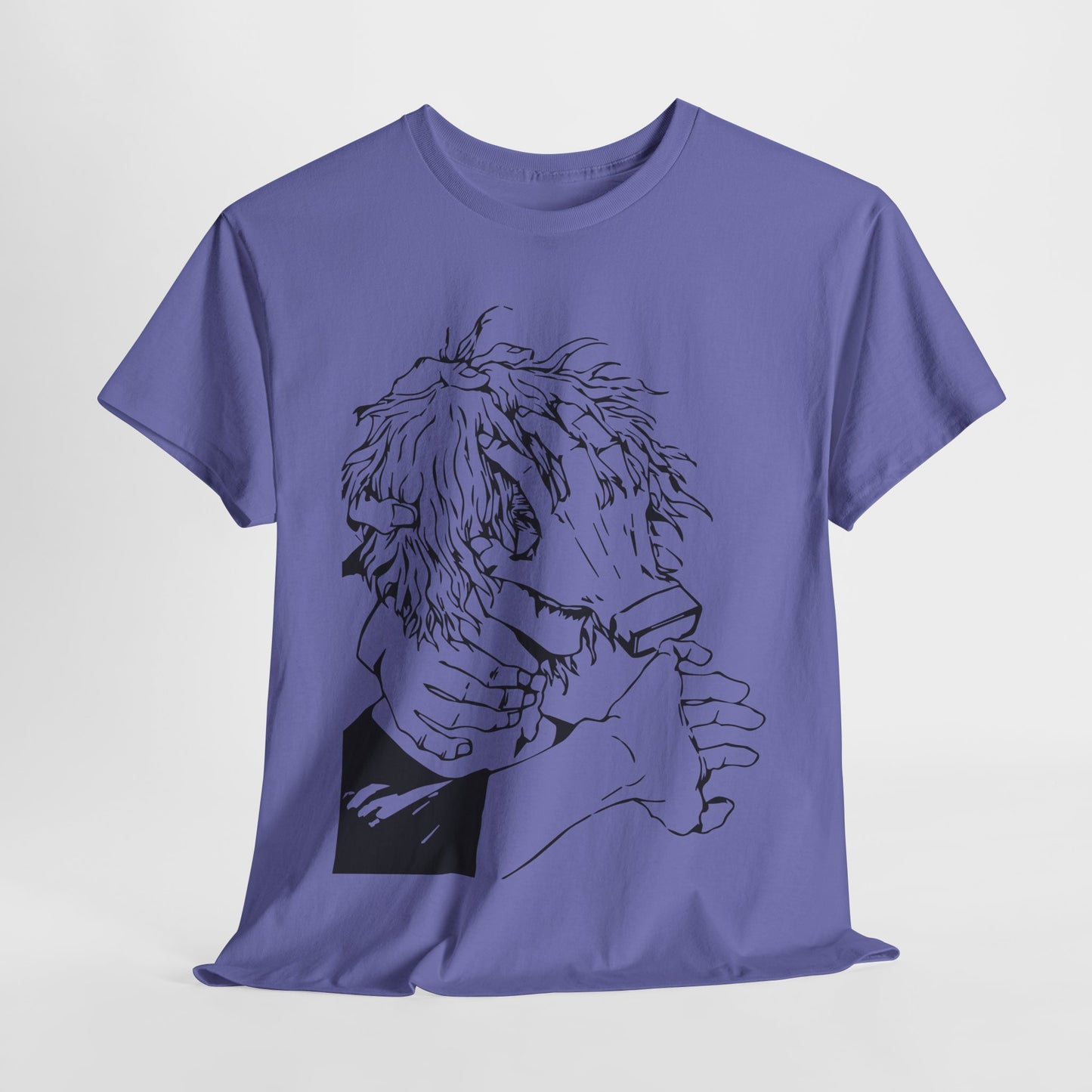 Emotional Unisex Heavy Cotton Tee - Minimalist Art Design