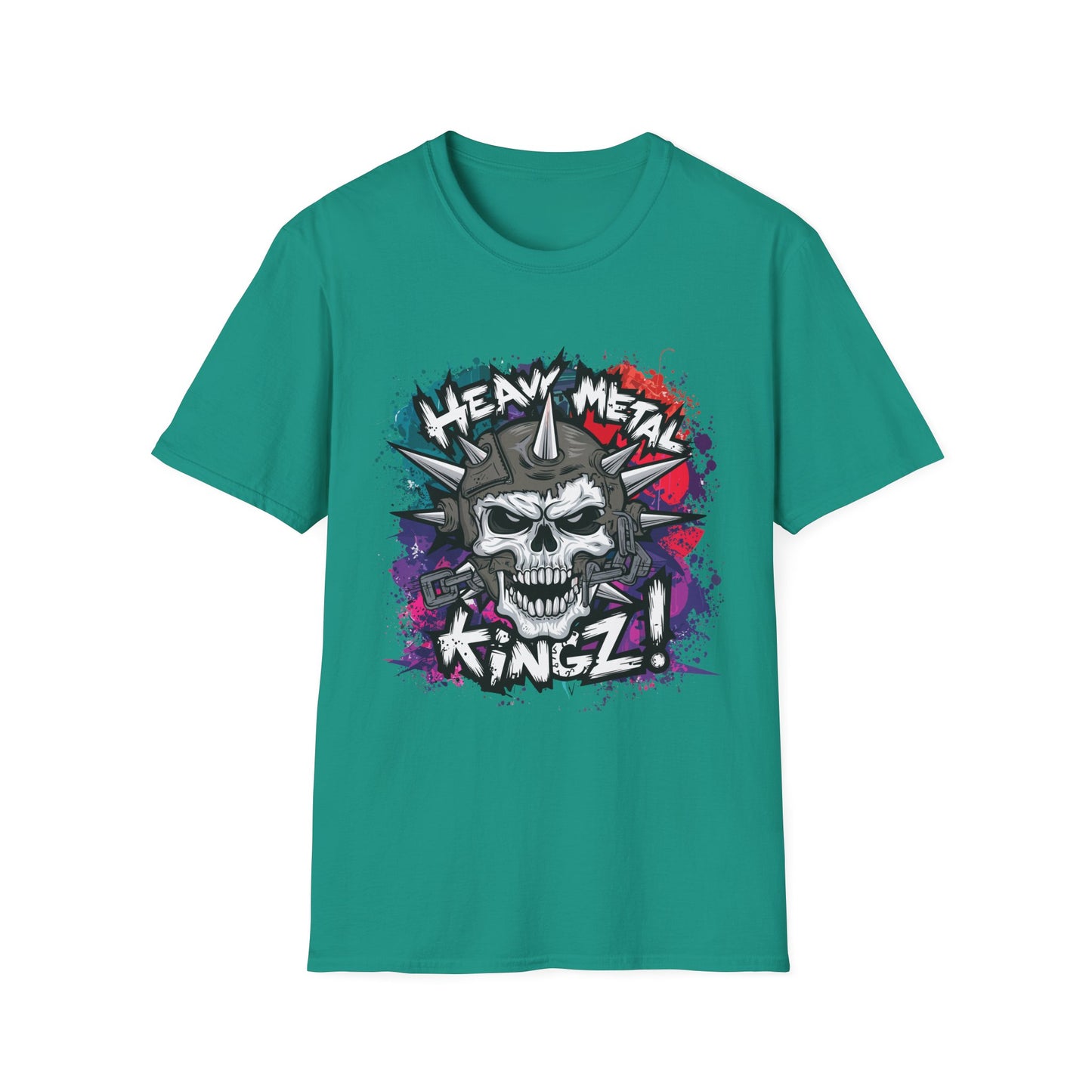 Heavy Metal Kingz Unisex Softstyle T-Shirt, Rock Music Tee, Gift for Metalheads, Concert Apparel, Edgy Graphic Shirt