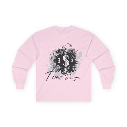 Stylish Unisex Long Sleeve Tee - Time Design with Dollar Sign