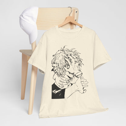 Emotional Unisex Heavy Cotton Tee - Minimalist Art Design
