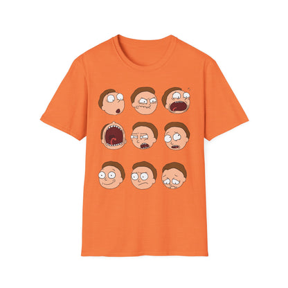 Funny Expressions Unisex Softstyle T-Shirt - Emotive Cartoon Faces