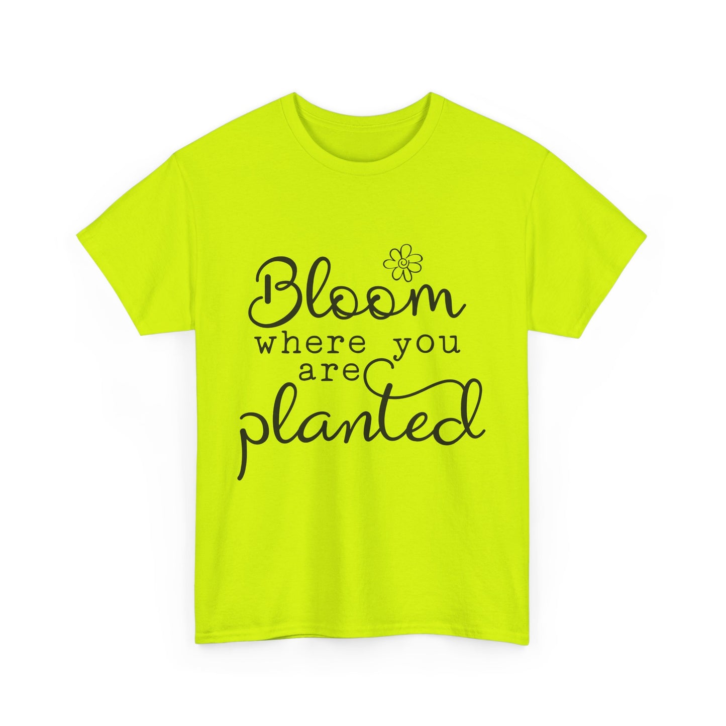 Inspirational Bloom Tee - Unisex Heavy Cotton T-Shirt for Growth Mindset