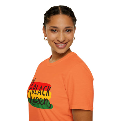 Black Queen Unisex Softstyle T-Shirt | Empowerment, Cultural Pride, Casual Wear, Gift for Her, Black History Month