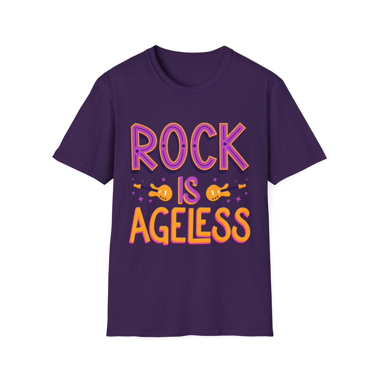 Rock is Ageless T-Shirt | Unisex Softstyle Tee for Music Lovers, Festival Wear, Gift for Musicians, Retro Apparel
