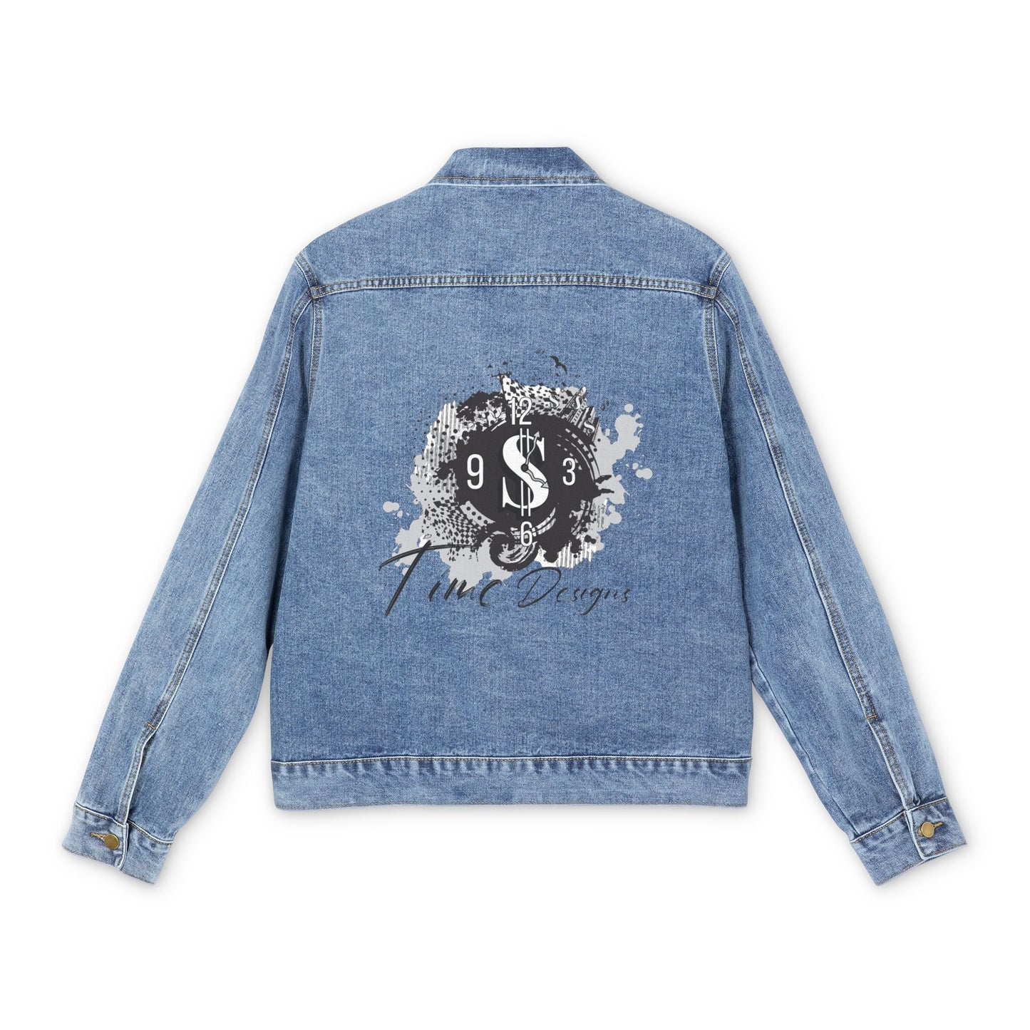 Men's Vintage Denim Jacket with Graphic Art