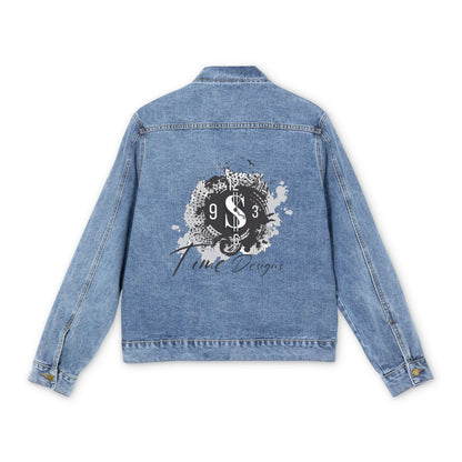 Men's Vintage Denim Jacket with Graphic Art