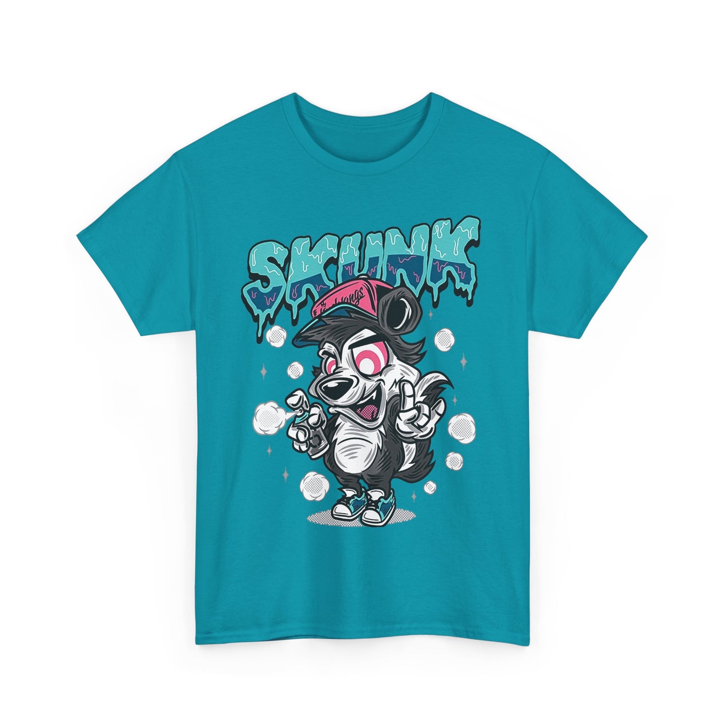 Cool Cartoon Graphic Tee - 'Skunk' Design, Unisex Heavy Cotton T-Shirt