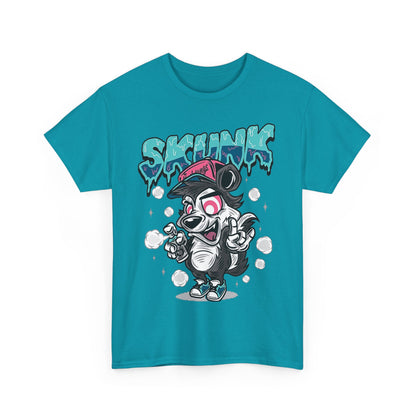 Cool Cartoon Graphic Tee - 'Skunk' Design, Unisex Heavy Cotton T-Shirt