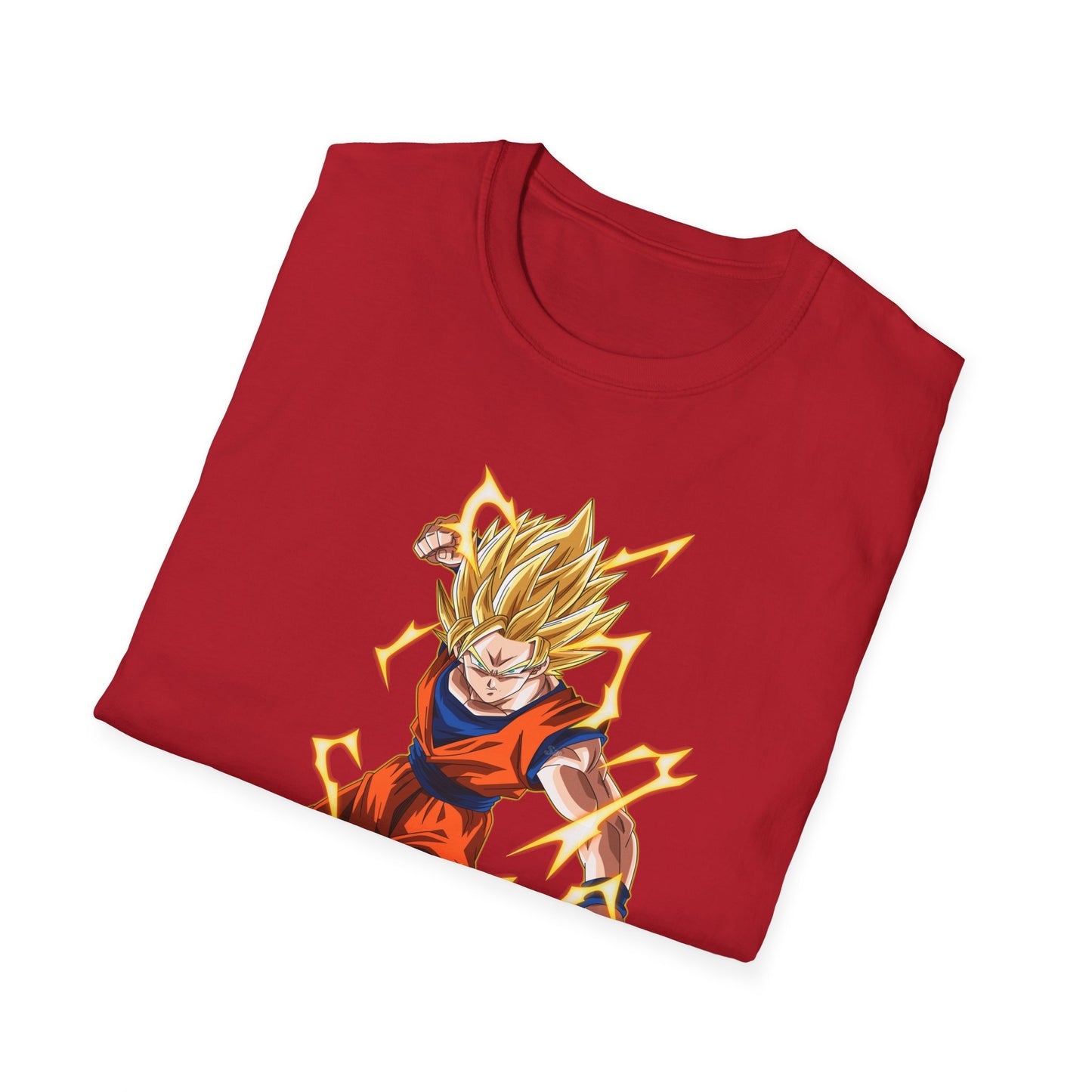 Super Saiyan Goku Unisex Softstyle T-Shirt, Anime Shirt, Dragon Ball Z Tee, Gift for Fans, Streetwear Apparel