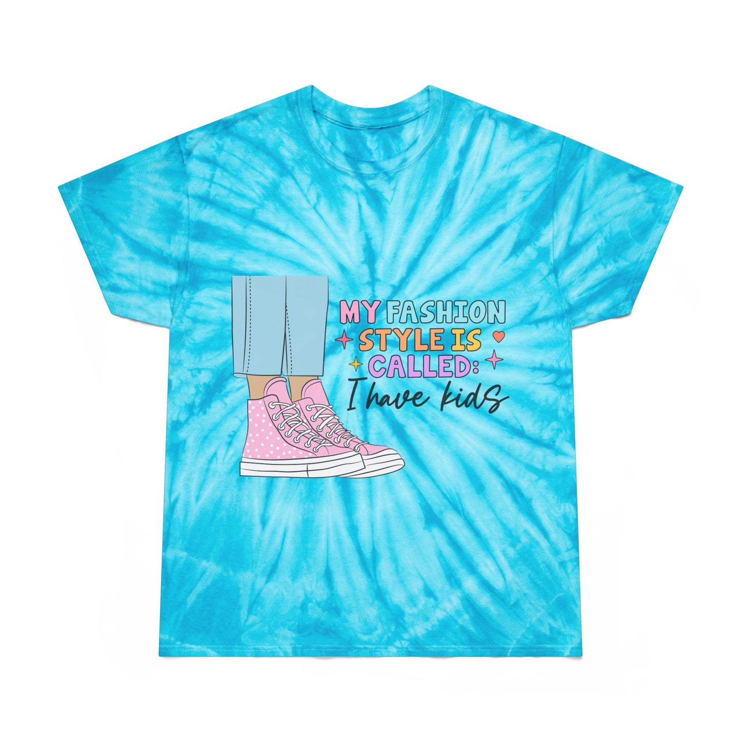 My Fashion Style Tie-Dye Tee for Moms - Bright Yellow Cyclone Design