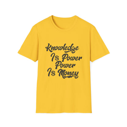 Knowledge Is Power Unisex Softstyle T-Shirt - Stylish Motivational Tee