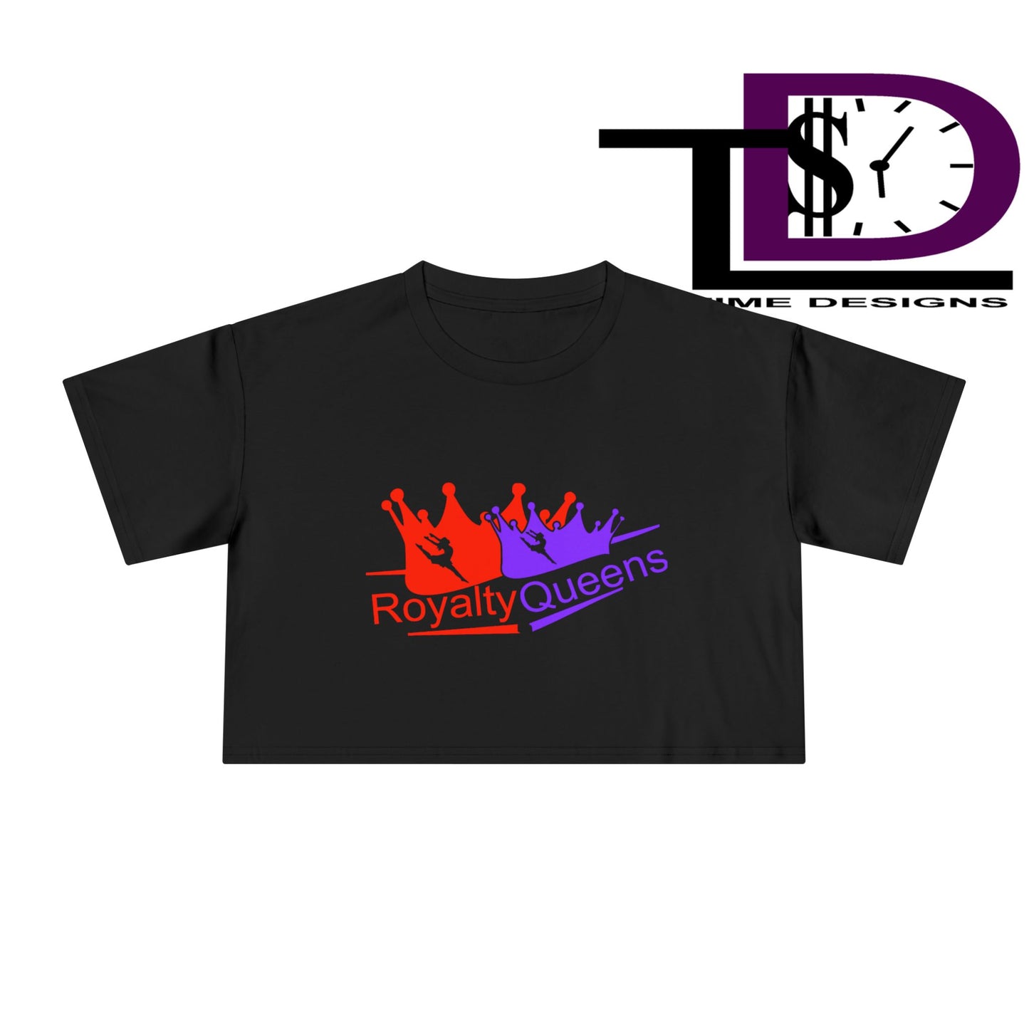 Royalty Queens Women's Crop Tee - Fun Summer Style, Casual Streetwear, Gift for Her, Festival Outfit, Vivid Crown Design