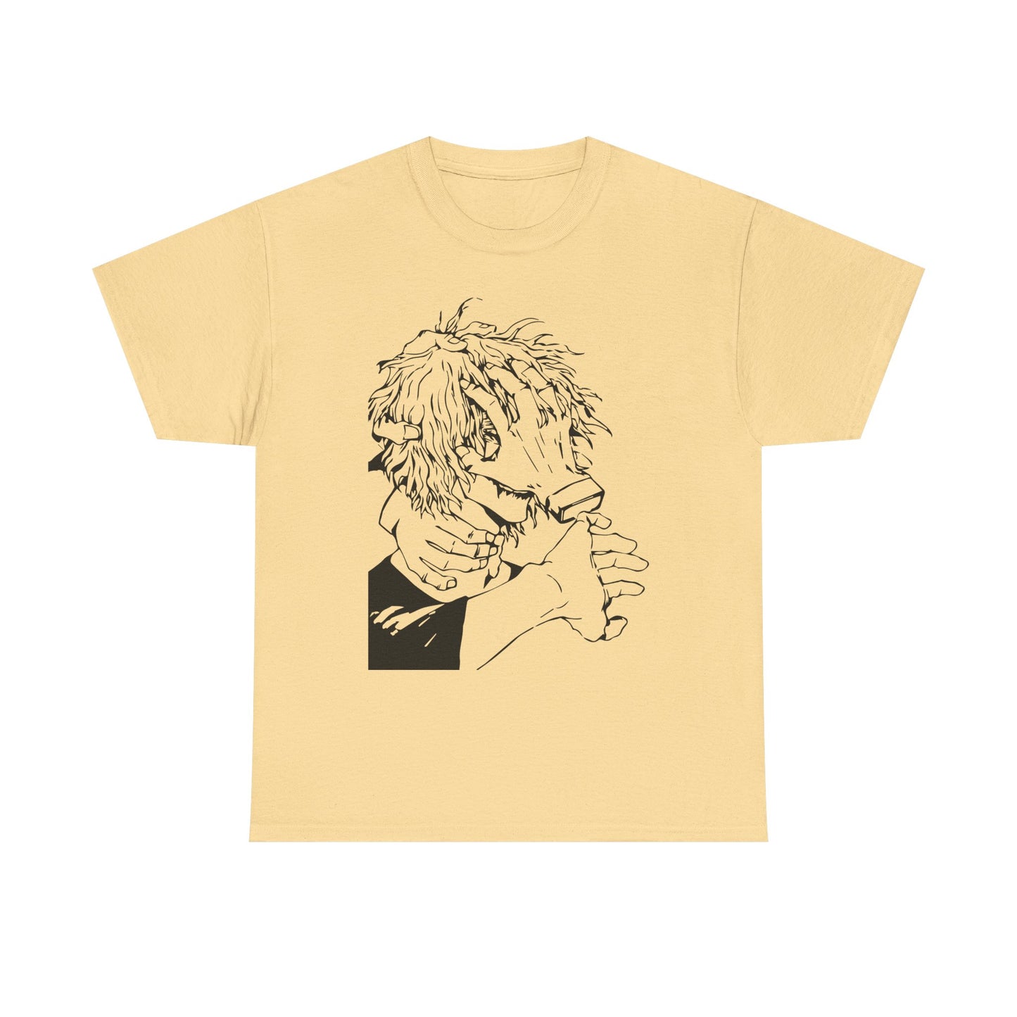 Emotional Unisex Heavy Cotton Tee - Minimalist Art Design