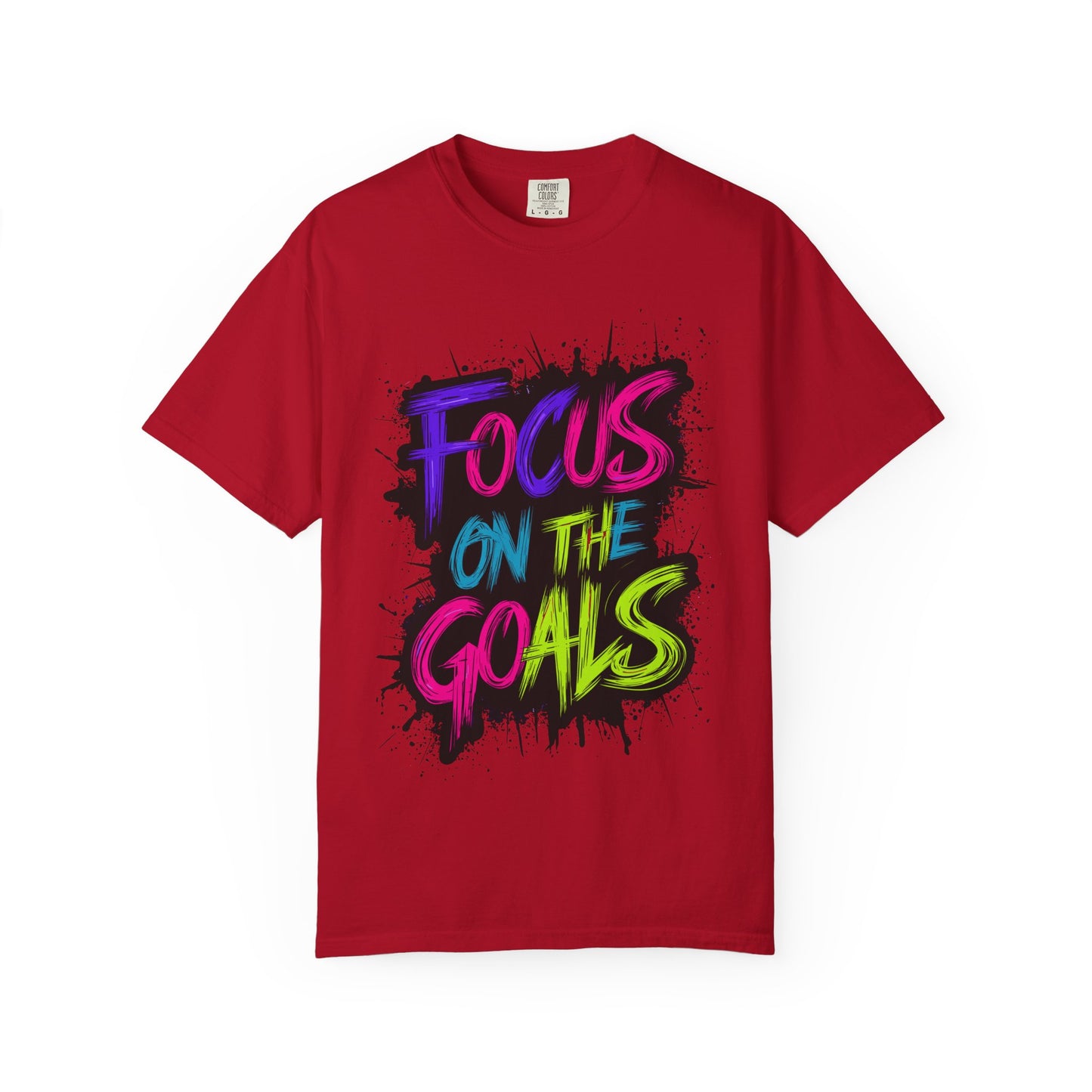 Vibrant Inspirational T-Shirt - Focus on the Goals - Unisex Motivational Tee, Goal Setting Shirt, Fitness Reminder, Gift for Dreamers