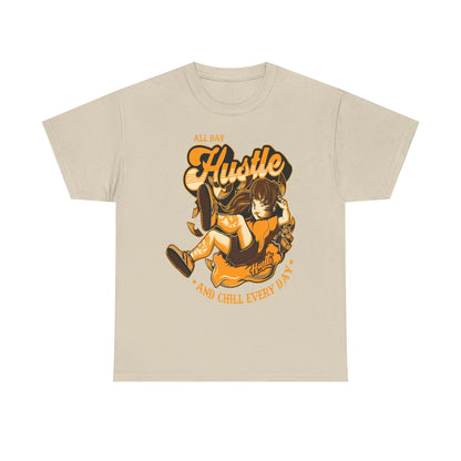 All Day Hustle Unisex Heavy Cotton Tee - Chill Vibes Graphic Tee