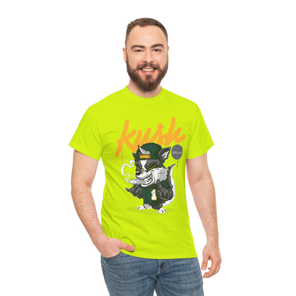 Street Style Unisex Heavy Cotton Tee - 'Kush Ville' Graphic Design