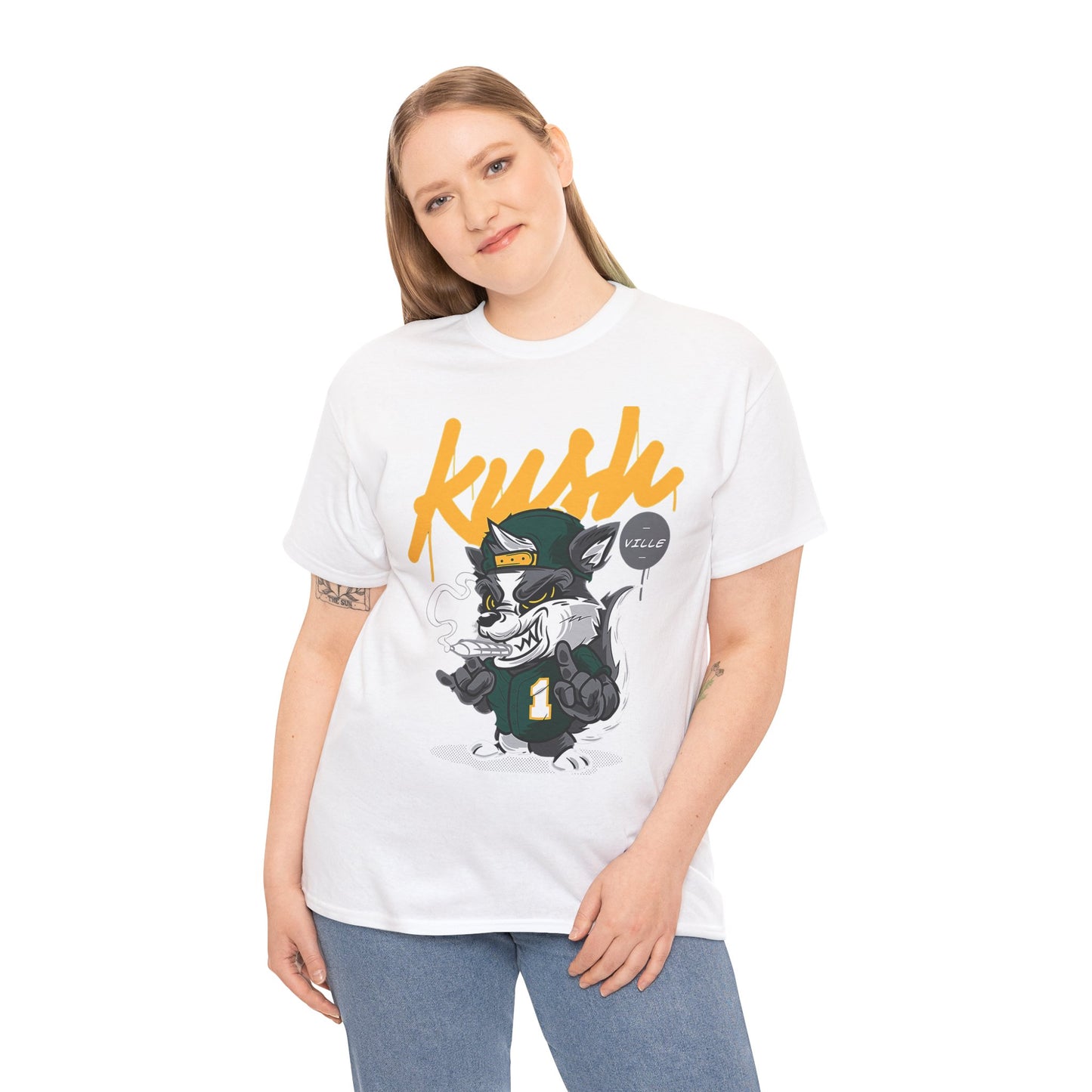 Kush Vibe Unisex Heavy Cotton Tee - Trendy Streetwear Graphic T-Shirt