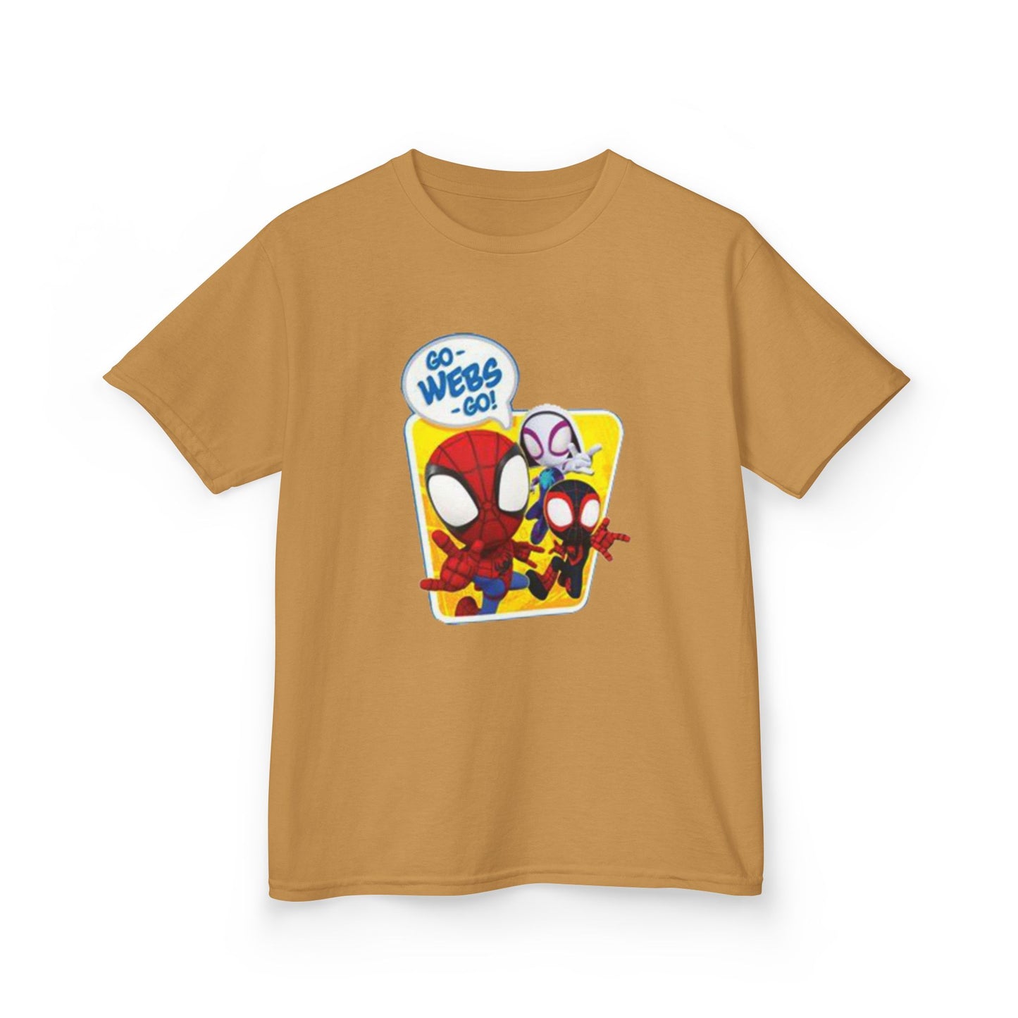 Spiderman Kids Heavy Cotton Tee - Playful Superhero Shirt for Young Fans