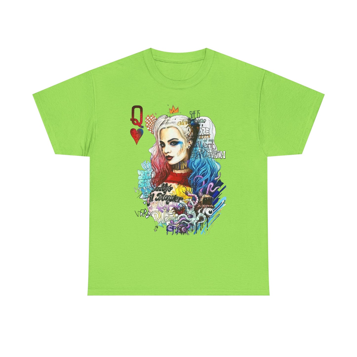 Harley Quinn Inspired Unisex Heavy Cotton Tee - Bold Graphic Design