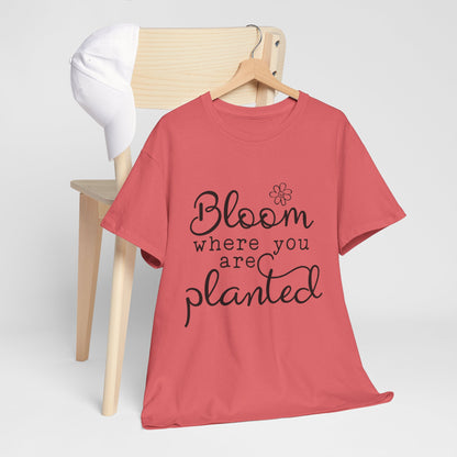 Inspirational Bloom Tee - Unisex Heavy Cotton T-Shirt for Growth Mindset