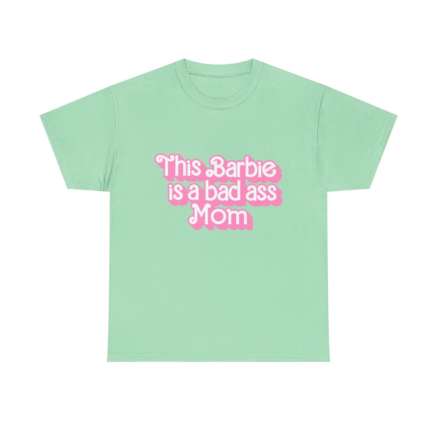 Bad Ass Mom Unisex Heavy Cotton Tee - Fun, Stylish Tee for Moms - Cute Gift for Mother's Day & Birthdays