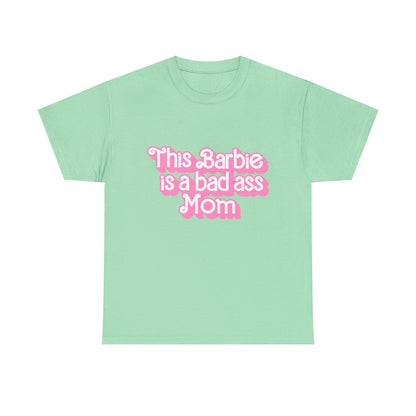 Bad Ass Mom Unisex Heavy Cotton Tee - Fun, Stylish Tee for Moms - Cute Gift for Mother's Day & Birthdays