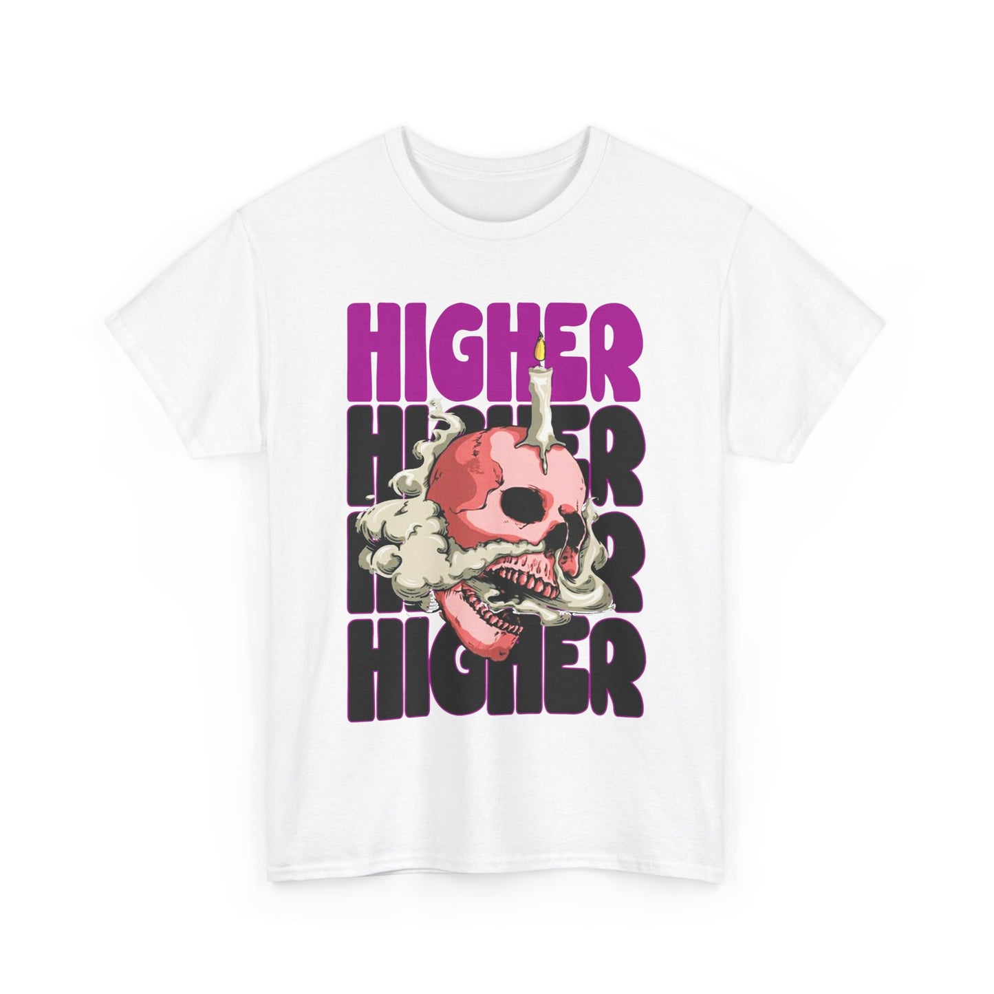 Skull Graphic Tee - "Higher" Unisex Heavy Cotton T-Shirt