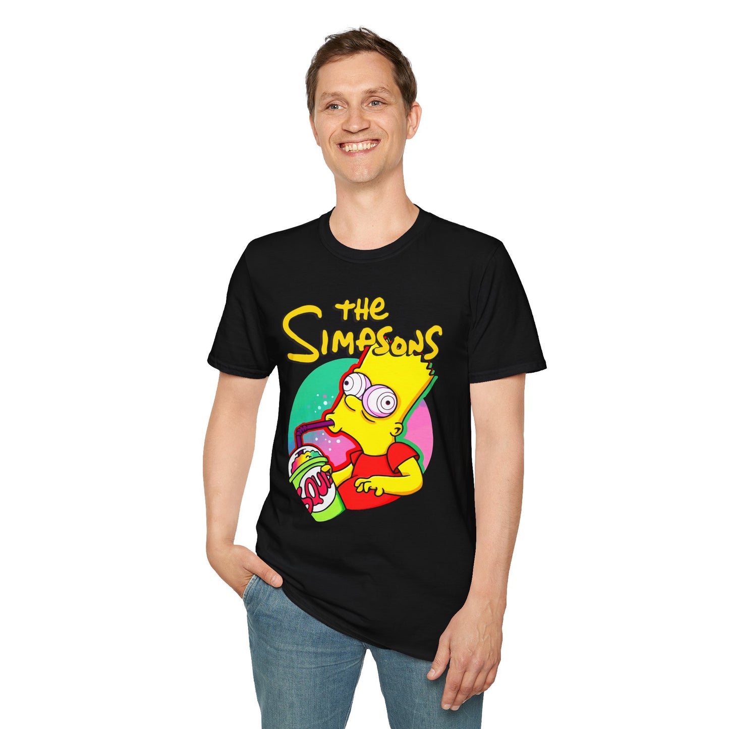 Funny Bart Simpson Unisex Softstyle T-Shirt - Retro Cartoon Tee