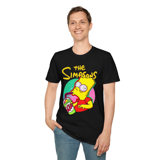 Funny Bart Simpson Unisex Softstyle T-Shirt - Retro Cartoon Tee
