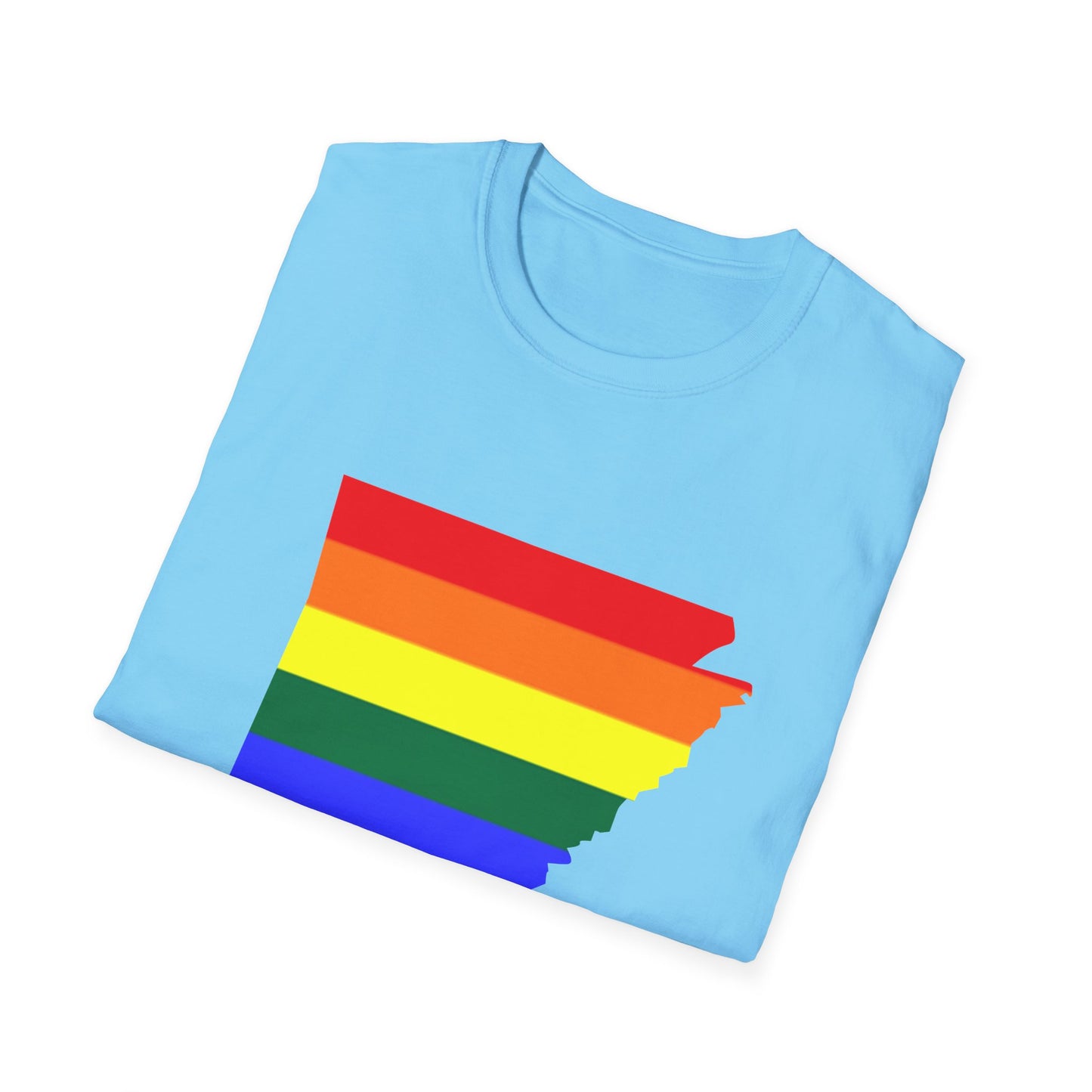 Pride Arkansas T-Shirt, Unisex Rainbow Tee, LGBTQ+ Apparel, Softstyle T-Shirt, Equality Shirt, Gift for Pride Month