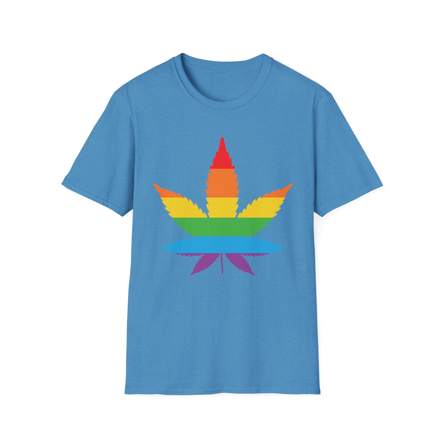 Rainbow Cannabis Leaf T-Shirt, Pride Shirt, LGBTQ+ Apparel, Gift for Cannabis Lovers, Summer Fashion, Unisex Tee