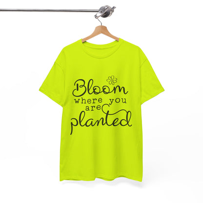 Inspirational Bloom Tee - Unisex Heavy Cotton T-Shirt for Growth Mindset